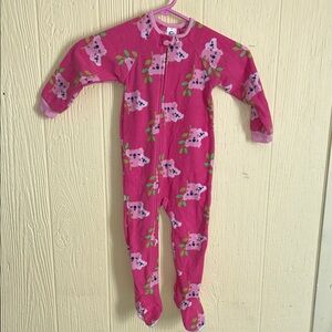 Pink Koala Print Kids footie pajama